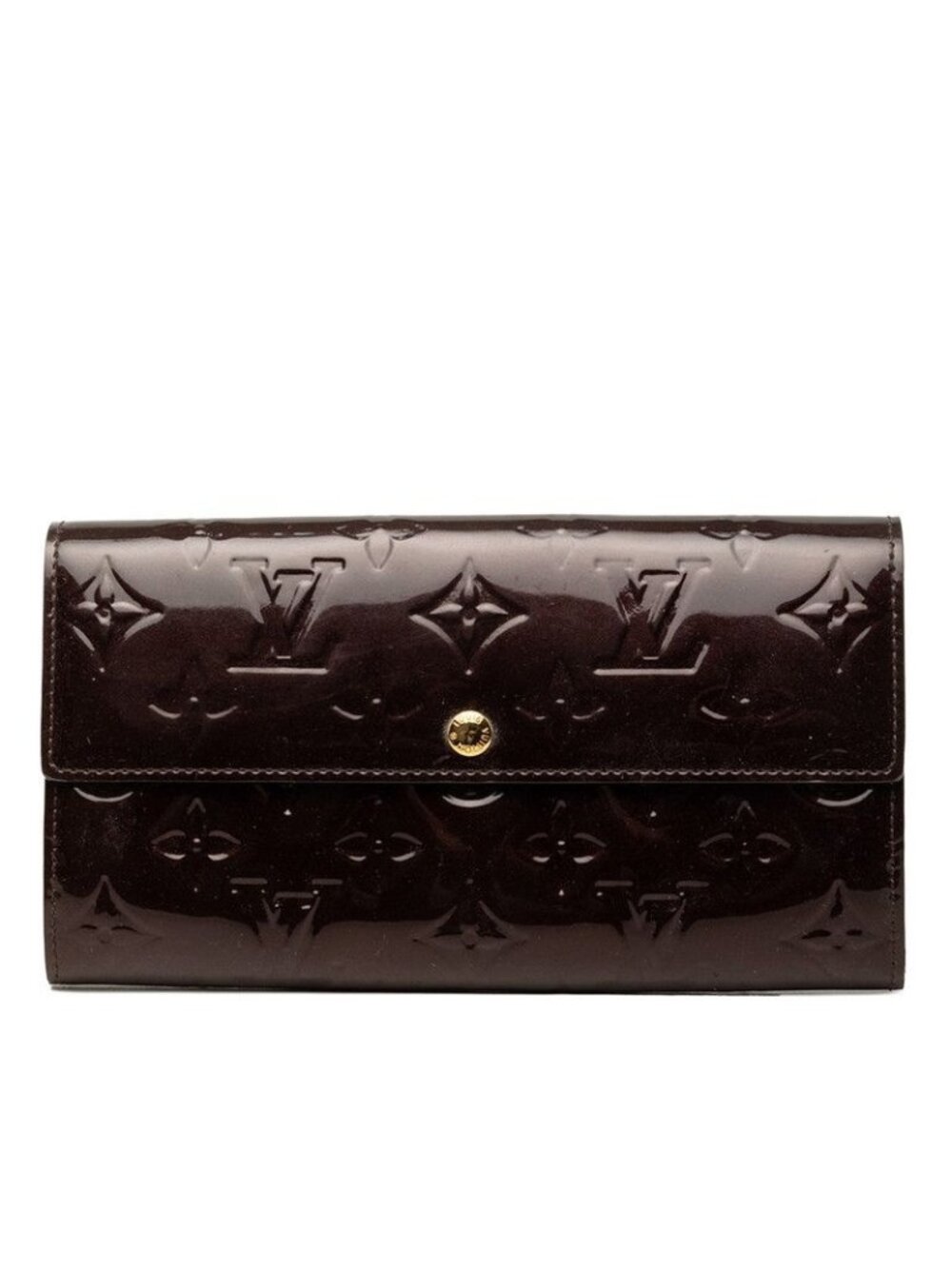 Louis Vuitton Monogram Vernis Portefeuille Sarah Wallet Amarante Purple Patent